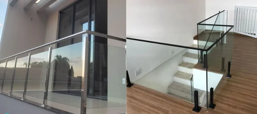 Guarda-corpo de vidro em sacada residencial
